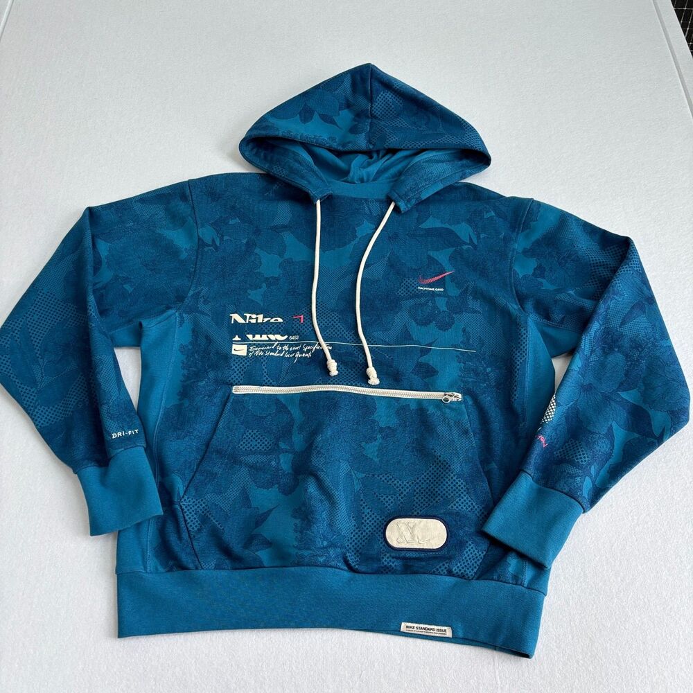 Nike Men's Dri-FIT Halftone Floratone Hoodie Mens Medium Blue Standard Issue NWT - Picture 2 of 12